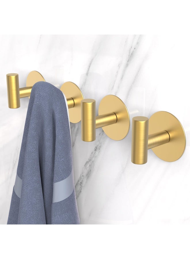 أوشيما 4 قطع الذهب الذاتي اللاصق الخطايق, اللاصق الذهب مناشفة الخطايق, ماتي الفولاذ المقاوم للصدأ لاصق الخطايق للتعليق, 4 حزم منشفة معطف الخطايق, منشفة الخطايق الثقيلة للحمام, غرفة النوم RV والمطبخ - Image 2